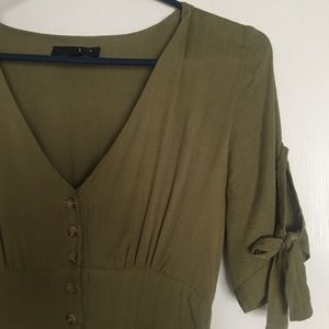 Midi Olive Green Dress - akaiv brand